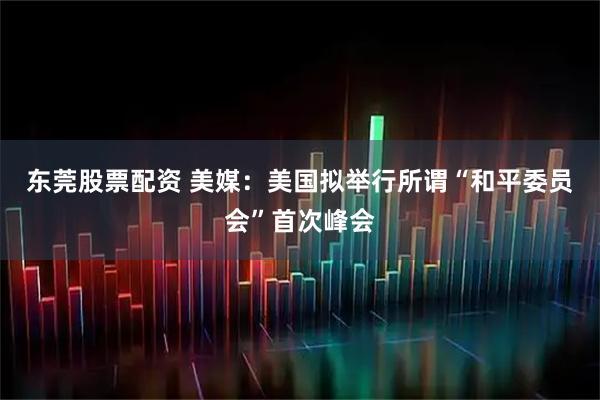 东莞股票配资 美媒：美国拟举行所谓“和平委员会”首次峰会